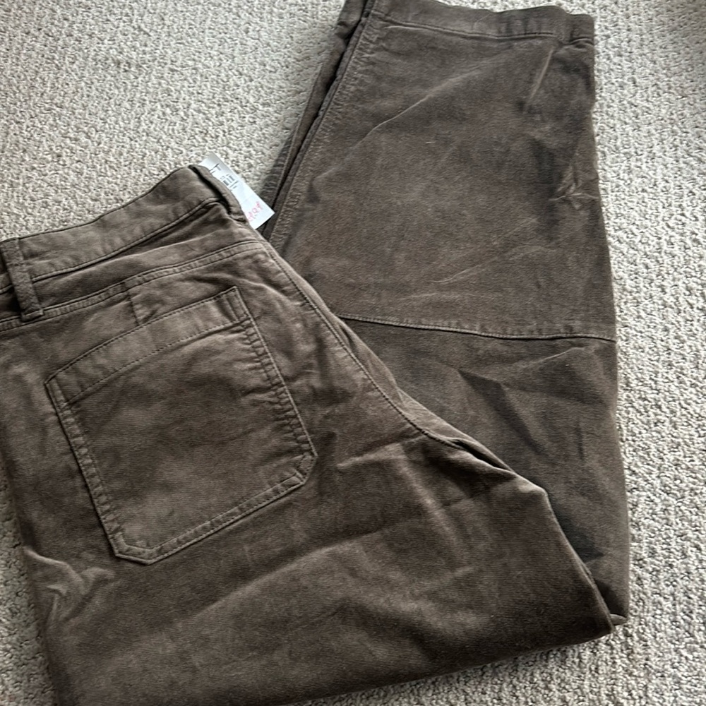 Loft crushed Cordoroy brown barrel style pants. Size 10.  Never worn